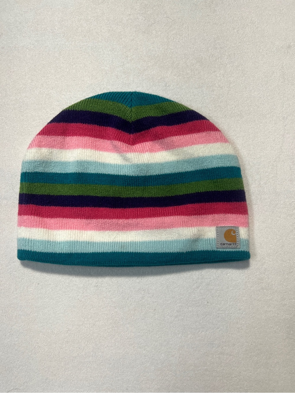 Carhartt Kids Youth Multi Color Striped Fleece Lined Beanie Hat